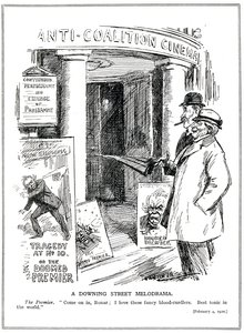 Il Primo Ministro Liberale, Lloyd George, invita il suo Cancelliere Conservatore, Bonar Law, a visitare il Cinema 